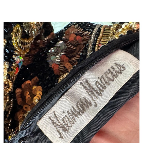 Vintage Naeem Khan Riazee for Neiman Marcus Beaded Sequin Mesh Mini Dress Size 4 - Picture 9 of 11